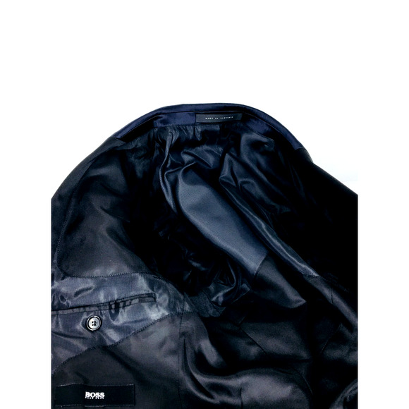 NWOT 38S Hugo Boss Hector1 Generous1 2 Bttn Suit Metallic Midnight Blue Pants 32 - Picture 11 of 16